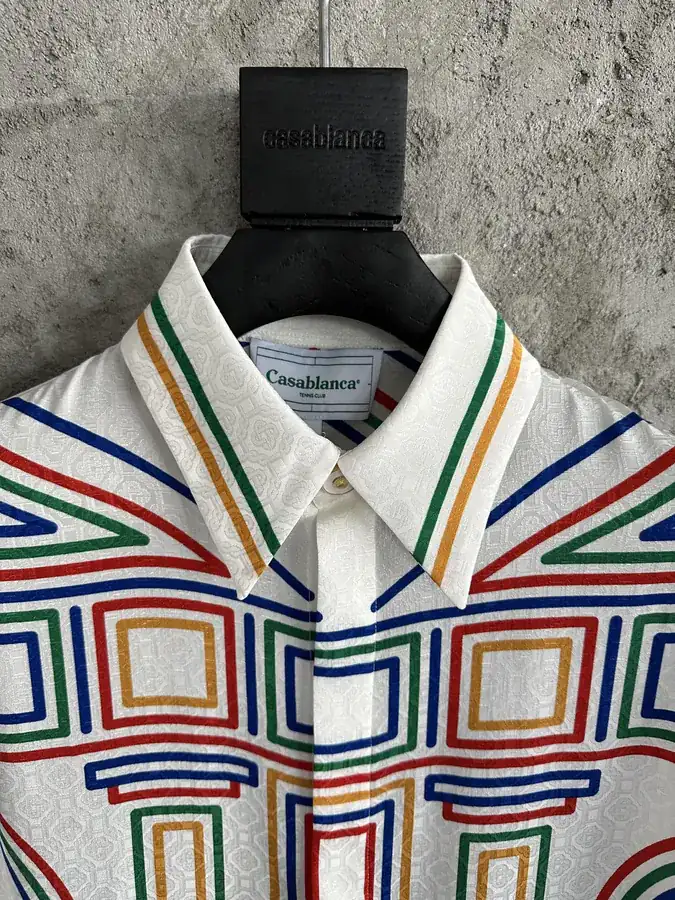 CASABLANCA 2024SS Stripe Print Silk Long Sleeve Shirt