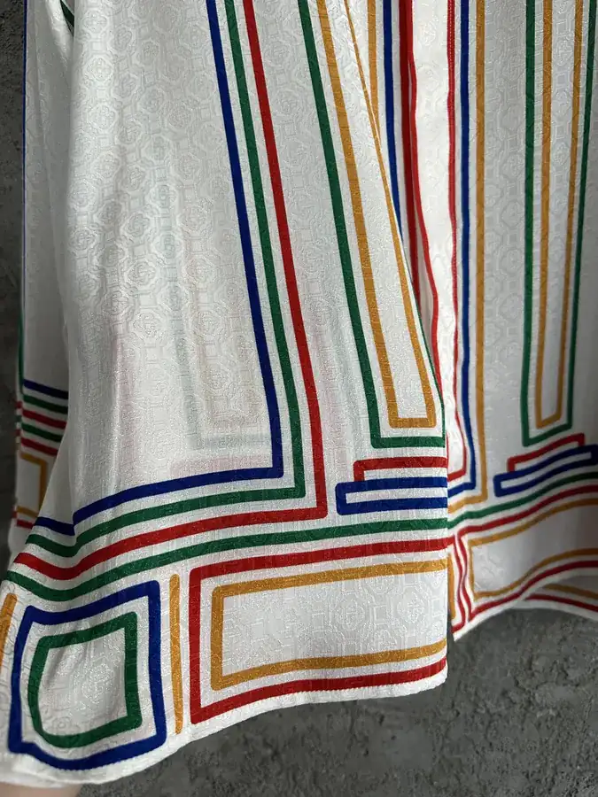 CASABLANCA 2024SS Stripe Print Silk Long Sleeve Shirt