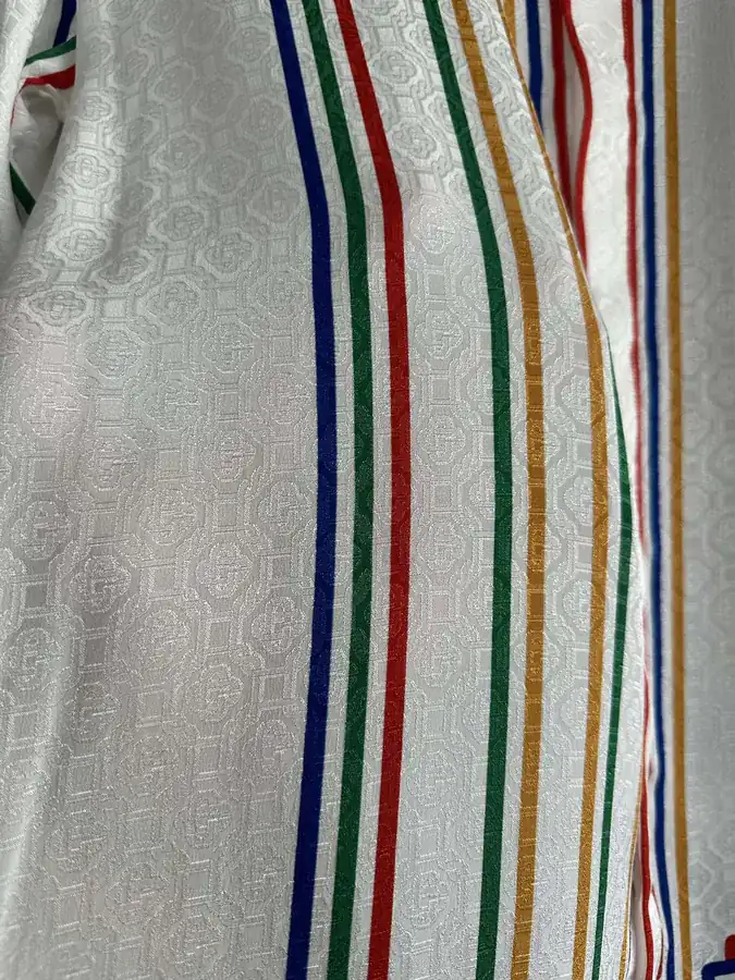 CASABLANCA 2024SS Stripe Print Silk Long Sleeve Shirt