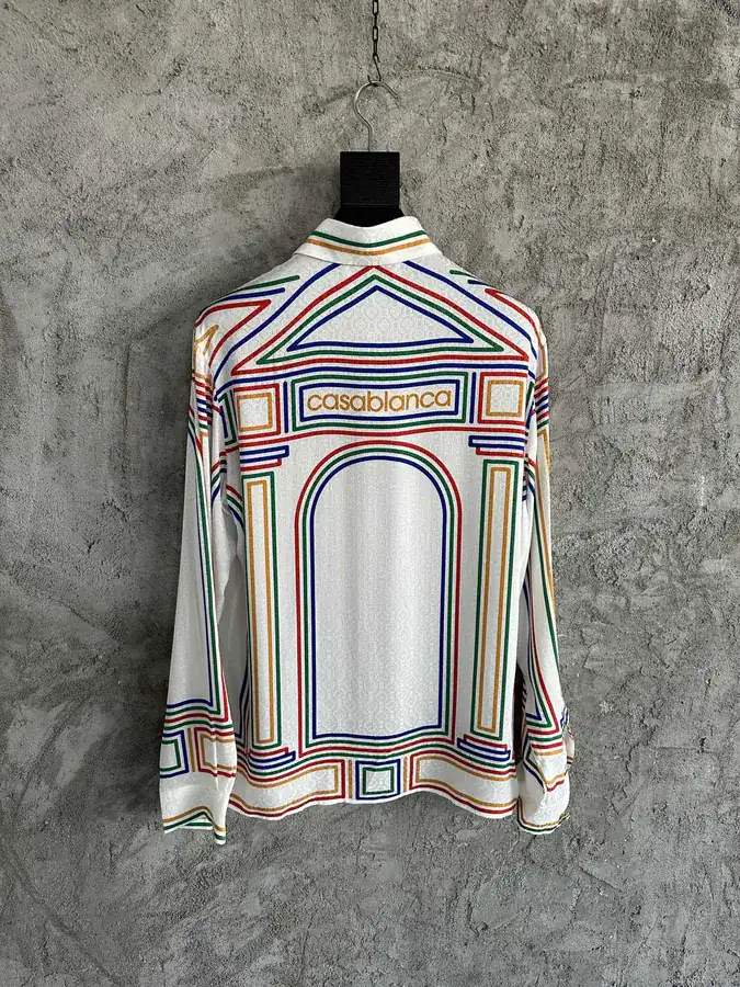 CASABLANCA 2024SS Stripe Print Silk Long Sleeve Shirt