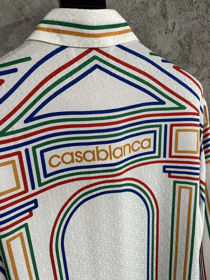 CASABLANCA 2024SS Stripe Print Silk Long Sleeve Shirt