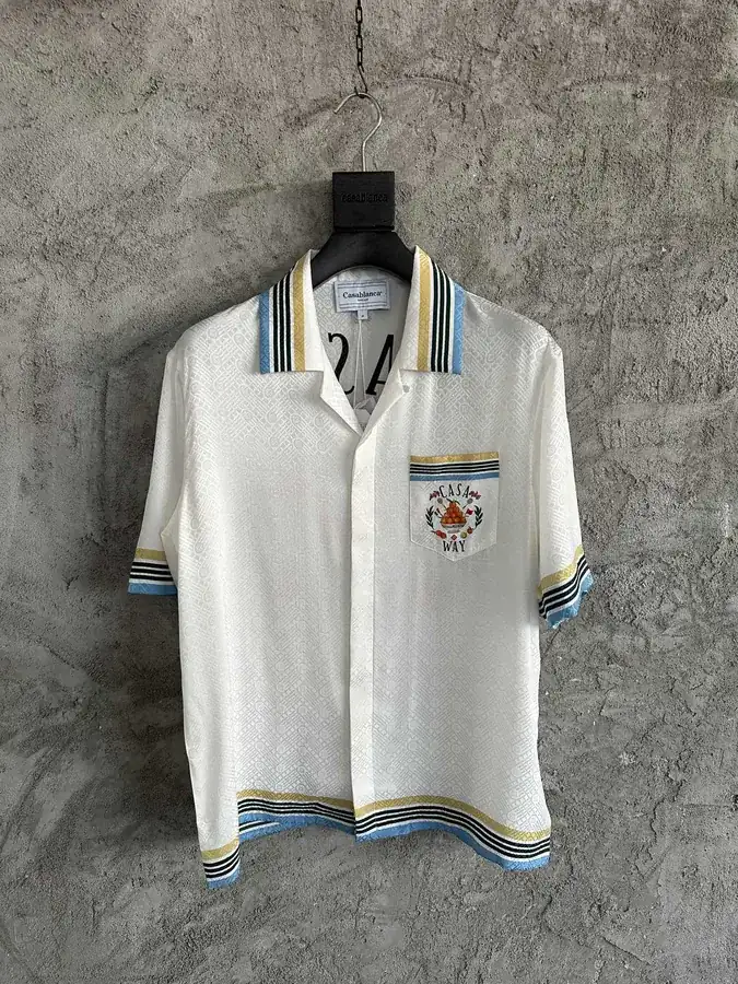 CASABLANCA 2024SS Orange Pattern Silk Short Sleeve Shirt