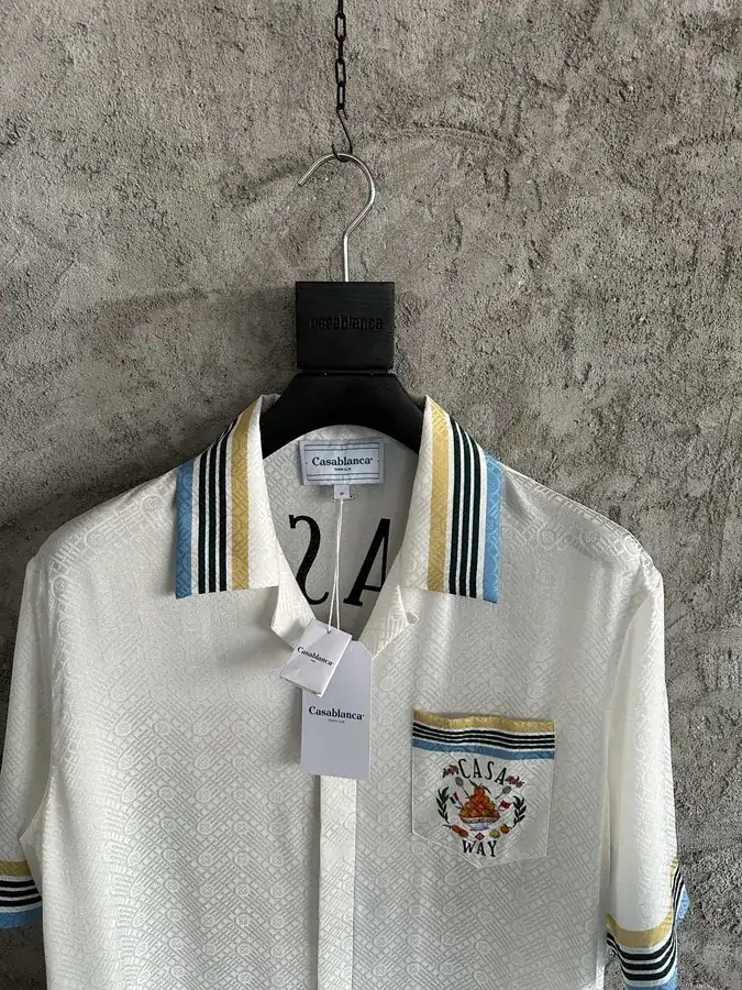 CASABLANCA 2024SS Orange Pattern Silk Short Sleeve Shirt