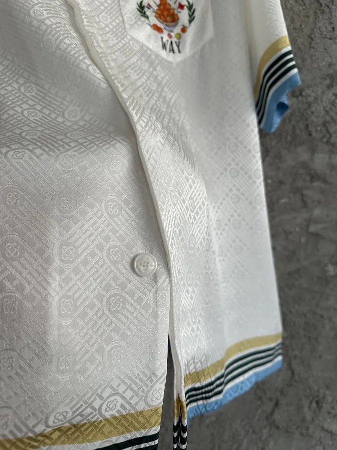 CASABLANCA 2024SS Orange Pattern Silk Short Sleeve Shirt