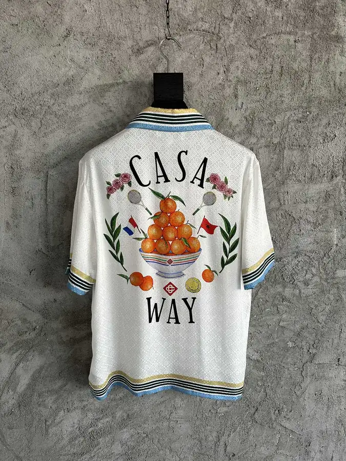 CASABLANCA 2024SS Orange Pattern Silk Short Sleeve Shirt