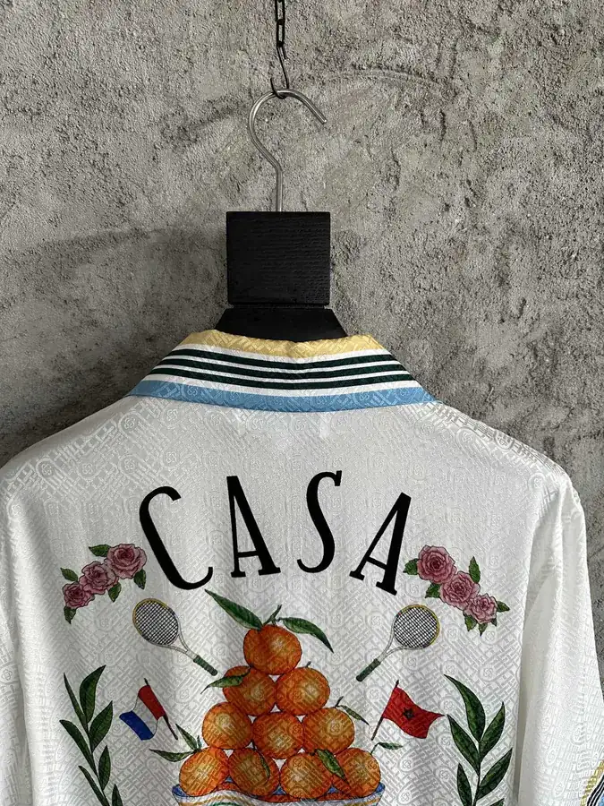 CASABLANCA 2024SS Orange Pattern Silk Short Sleeve Shirt
