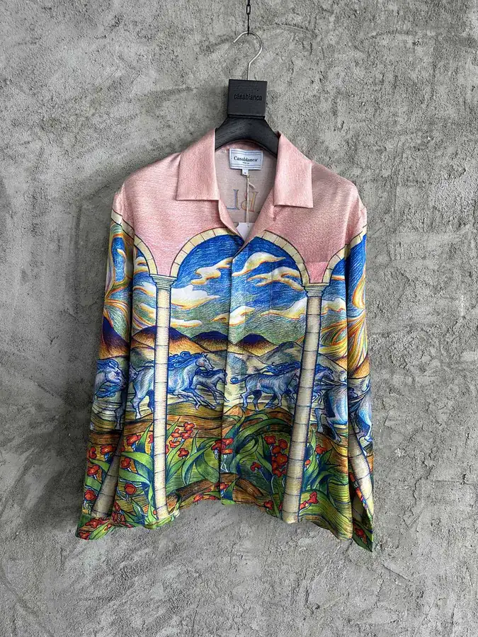 CASABLANCA 2023SS Silk Shirt with Horse Pattern
