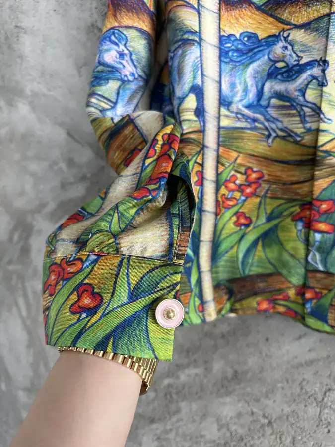 CASABLANCA 2023SS Silk Shirt with Horse Pattern