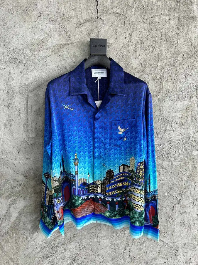 CASABLANCA 2024SS Silk Shirt with Lighthouse Pattern