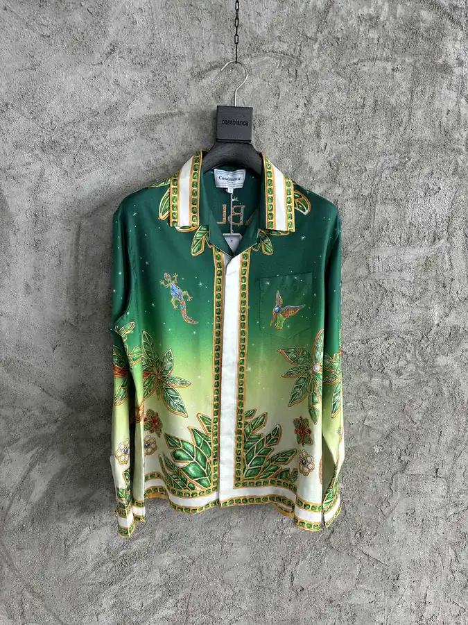 CASABLANCA 2024SS Embellished Silk Long Sleeve Shirt