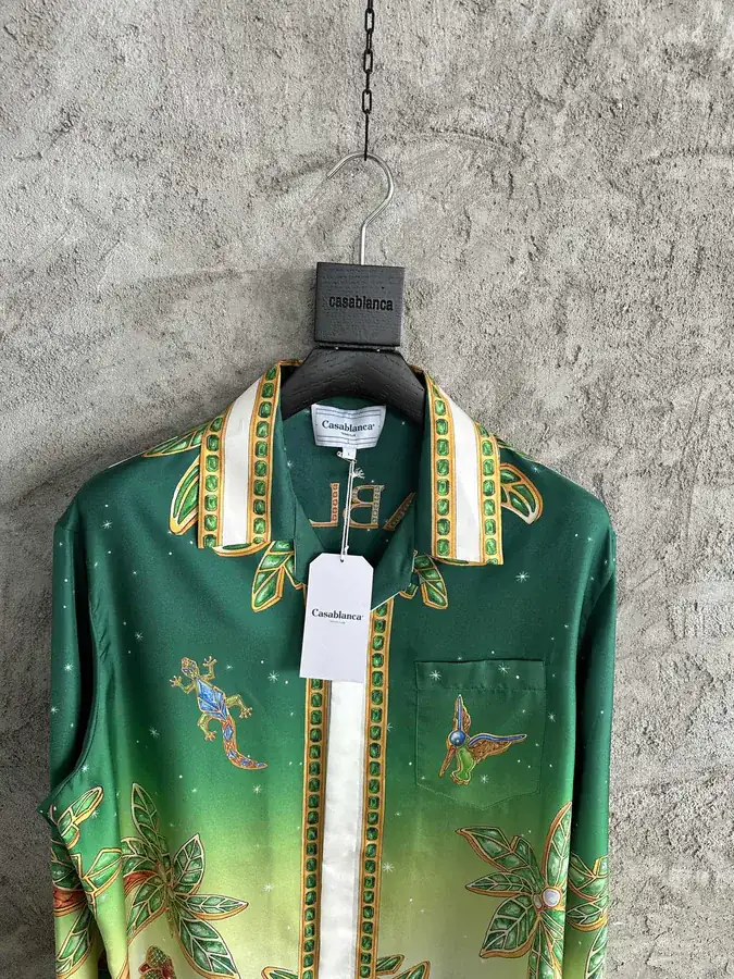 CASABLANCA 2024SS Embellished Silk Long Sleeve Shirt
