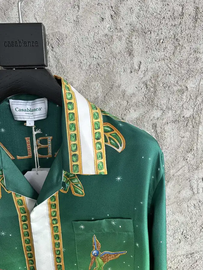 CASABLANCA 2024SS Embellished Silk Long Sleeve Shirt