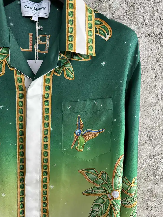 CASABLANCA 2024SS Embellished Silk Long Sleeve Shirt
