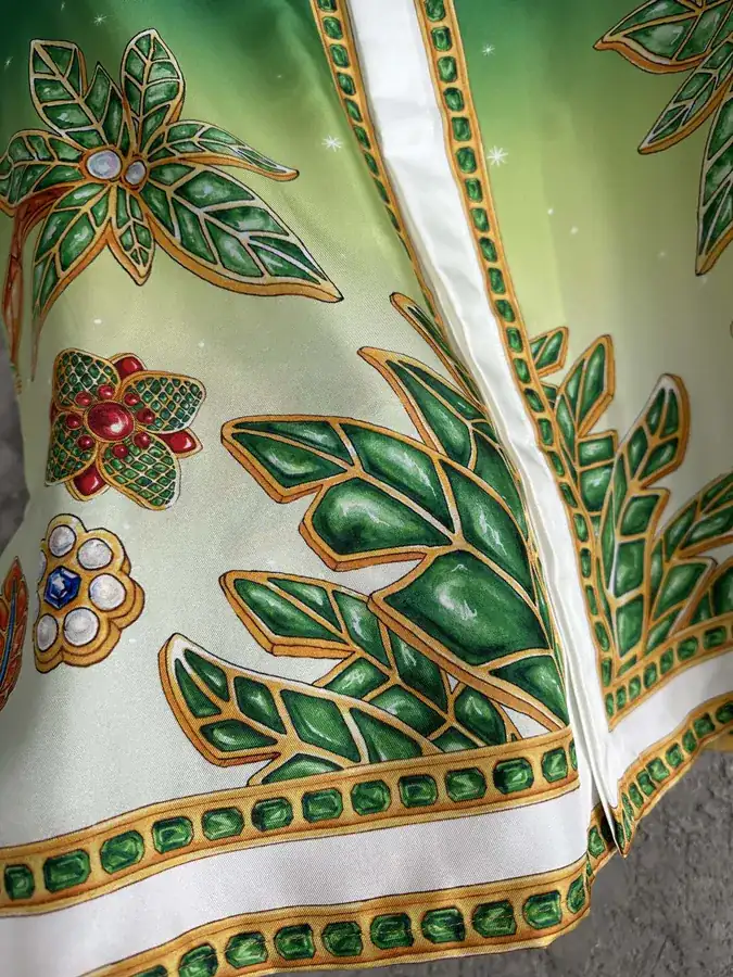 CASABLANCA 2024SS Embellished Silk Long Sleeve Shirt