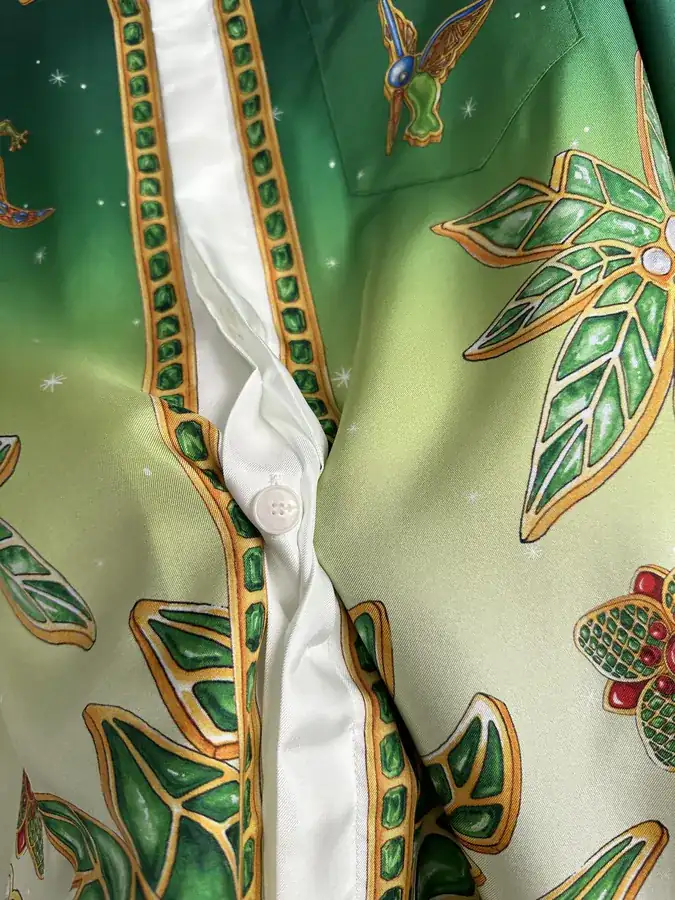 CASABLANCA 2024SS Embellished Silk Long Sleeve Shirt