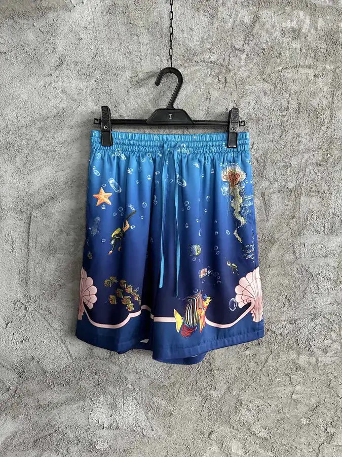 Casablanca 2023SS Ocean Pattern Silk Shorts