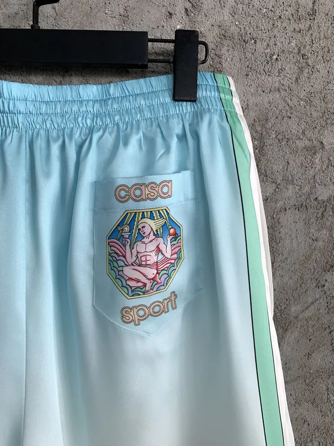 Casablanca 2023SS Warrior Print Silk Shorts