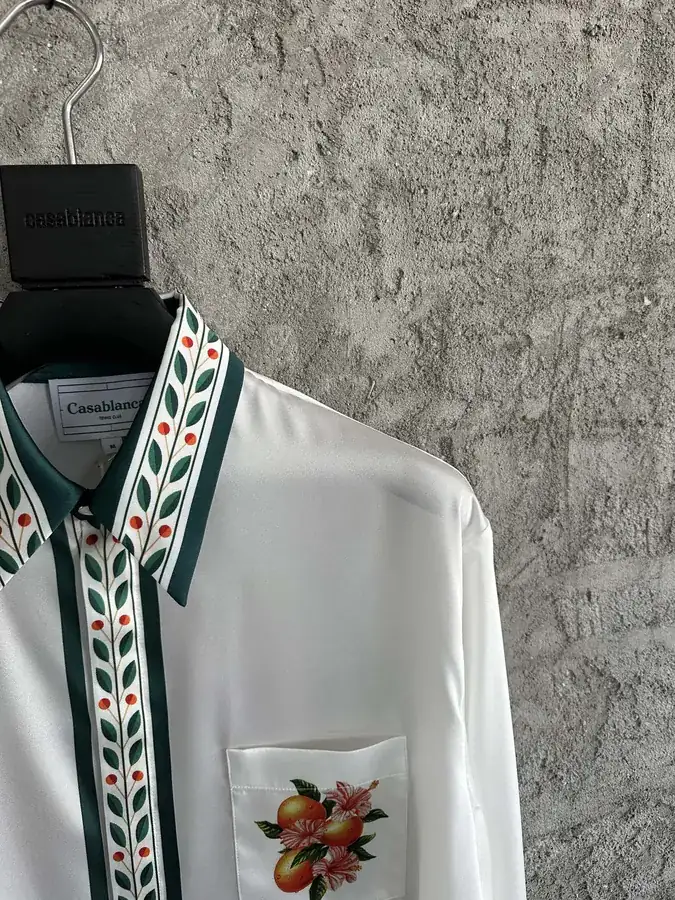 CASABLANCA 2024SS Embroidered Silk Blouse with Flower Print