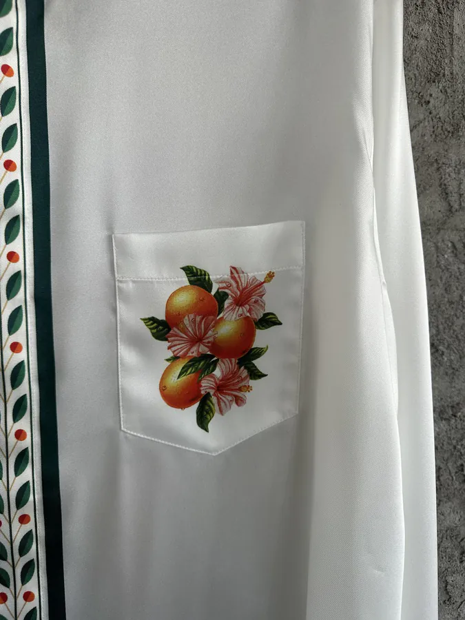 CASABLANCA 2024SS Embroidered Silk Blouse with Flower Print