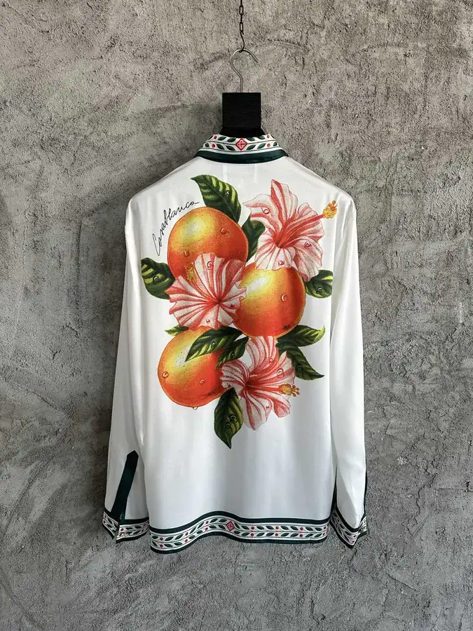 CASABLANCA 2024SS Embroidered Silk Blouse with Flower Print