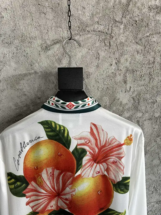 CASABLANCA 2024SS Embroidered Silk Blouse with Flower Print