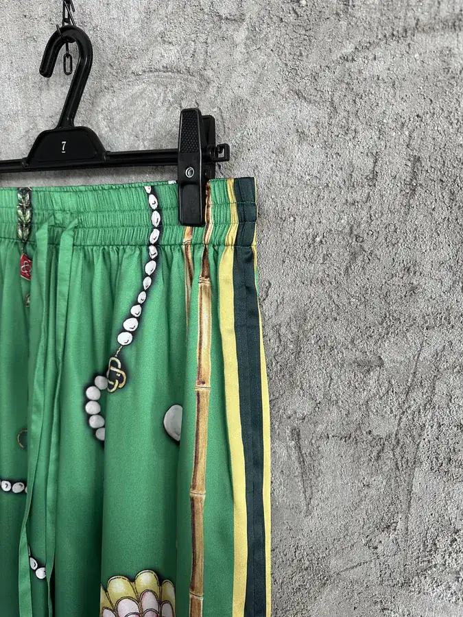 CASABLANCA 2024SS Silk Trousers with Jewelry Pattern