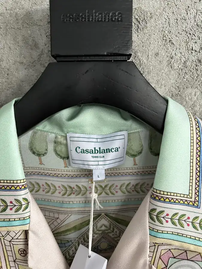 CASABLANCA 2024SS Square Print Silk Long Sleeve Shirt