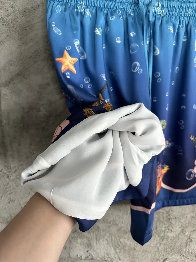 CASABLANCA 2023SS Ocean Print Silk Shorts