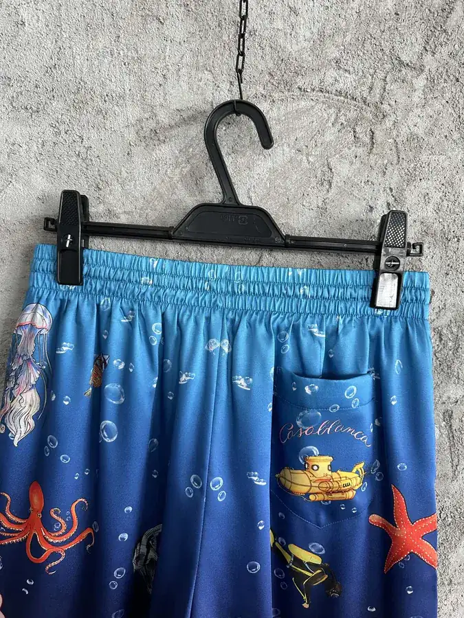 CASABLANCA 2023SS Ocean Print Silk Shorts