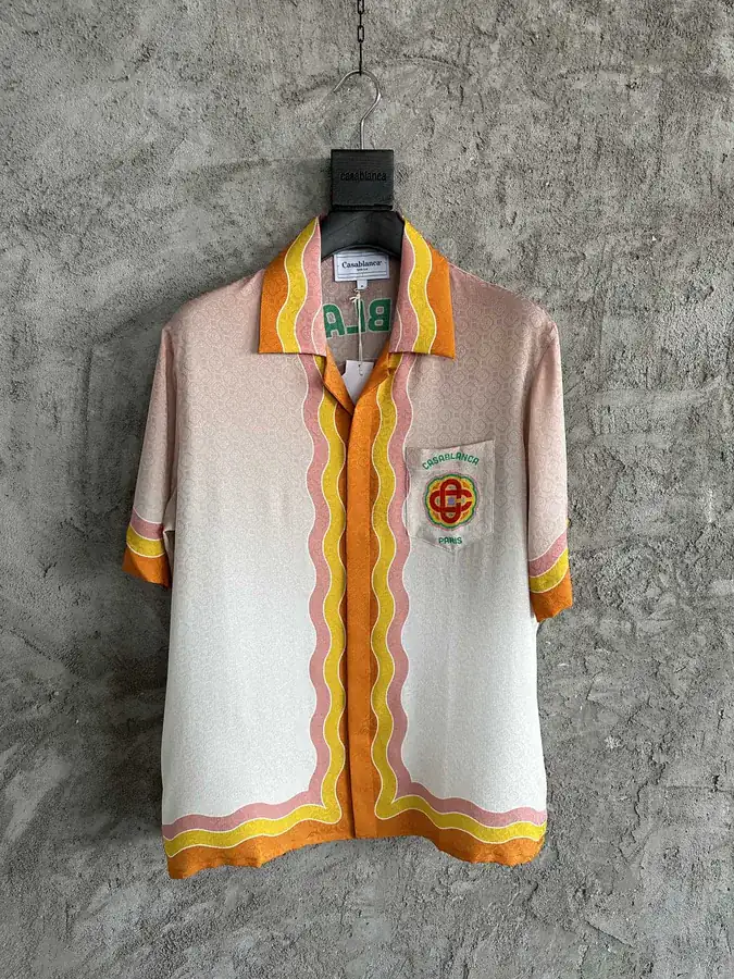 CASABLANCA 2023SS Logo Print Silk Short Sleeve Shirt
