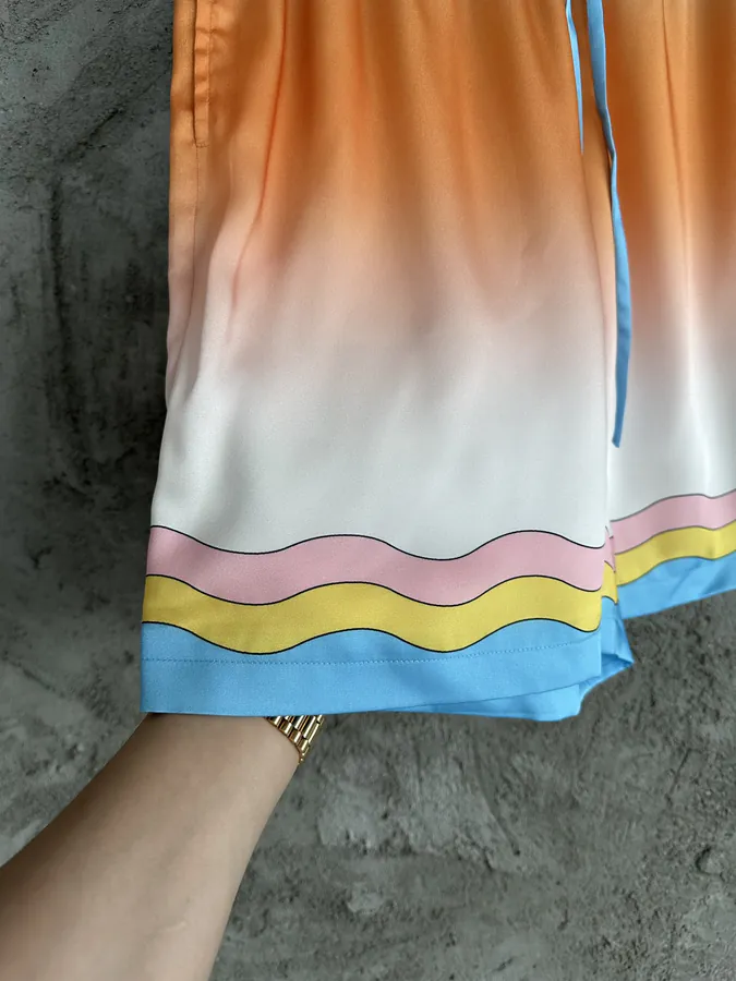Casablanca 2023SS Party Print Silk Shorts
