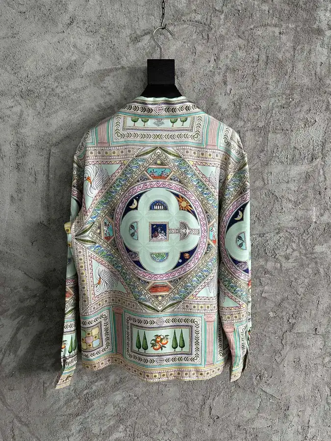 Casablanca 2024SS Square Print Silk Long Sleeve Shirt