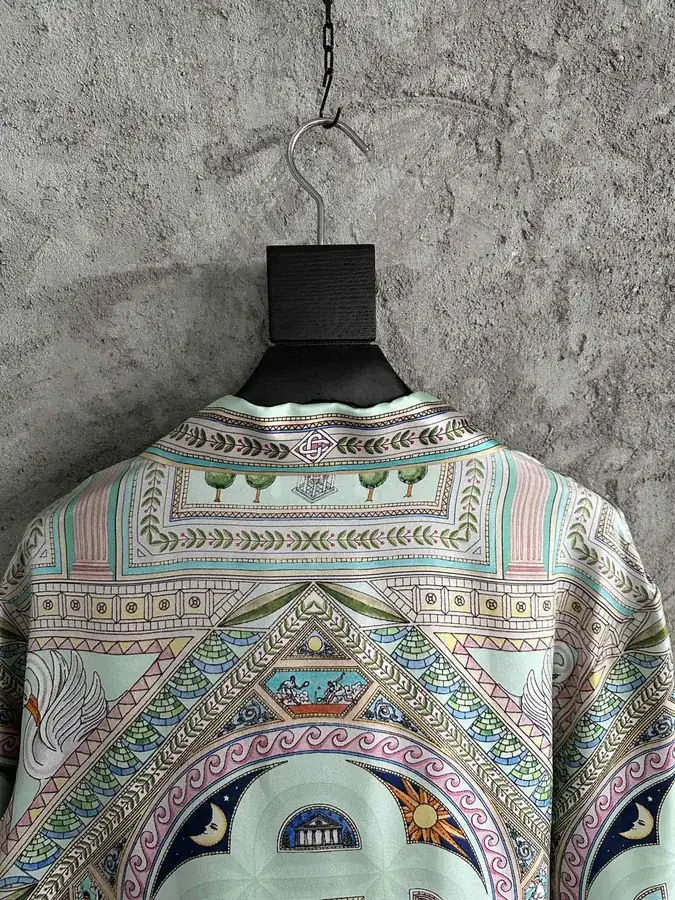 Casablanca 2024SS Square Print Silk Long Sleeve Shirt