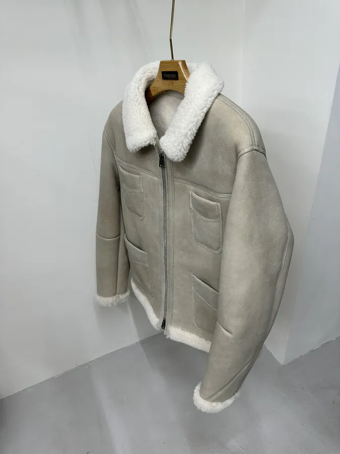 Tom Ford Classic Four Pocket Fur Trimmed Jacket