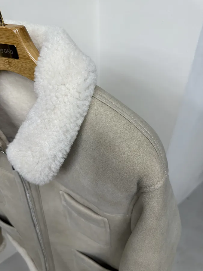Tom Ford Classic Four Pocket Fur Trimmed Jacket