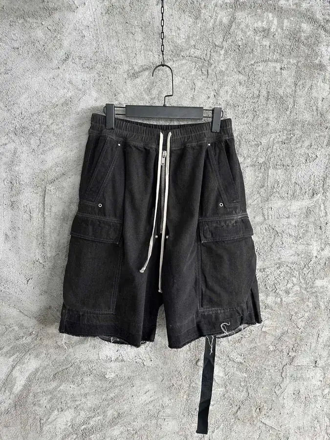 Rick Owens DEKSHDW 2023SS Washed Shorts with Corn Dog Zipper