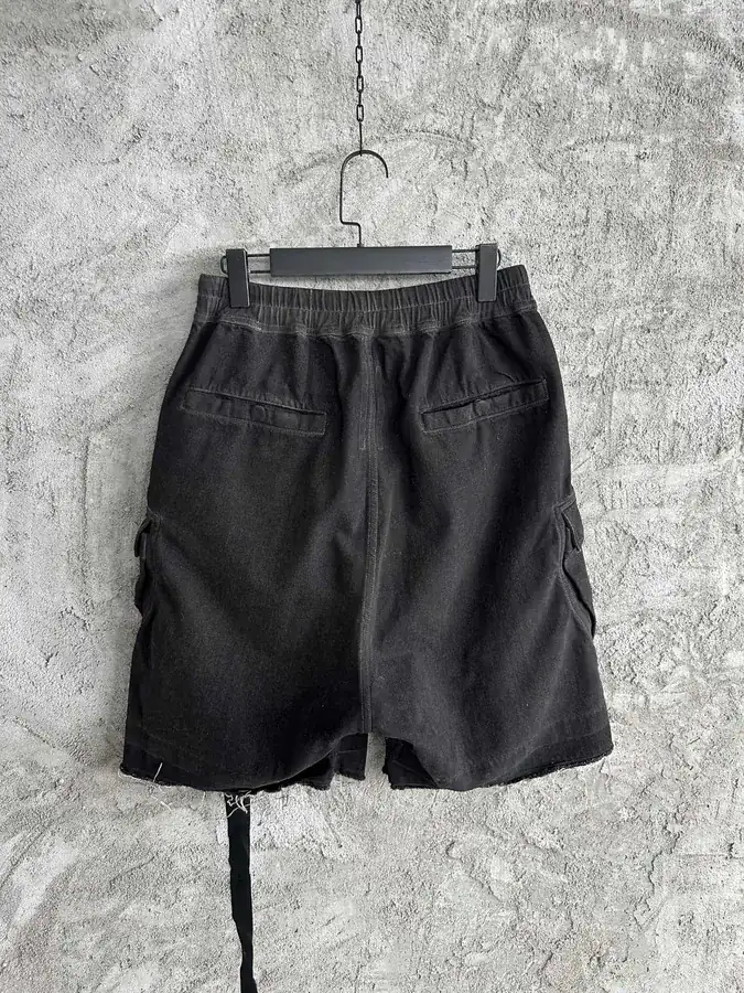 Rick Owens DEKSHDW 2023SS Washed Shorts with Corn Dog Zipper