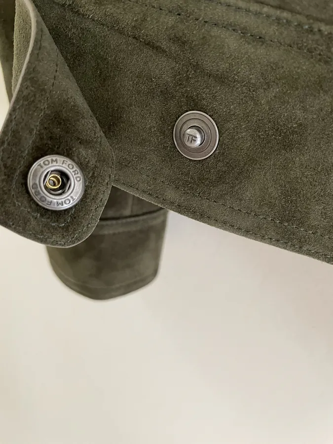 Tom Ford Italian Calfskin Tote with Silver Metal Buttons