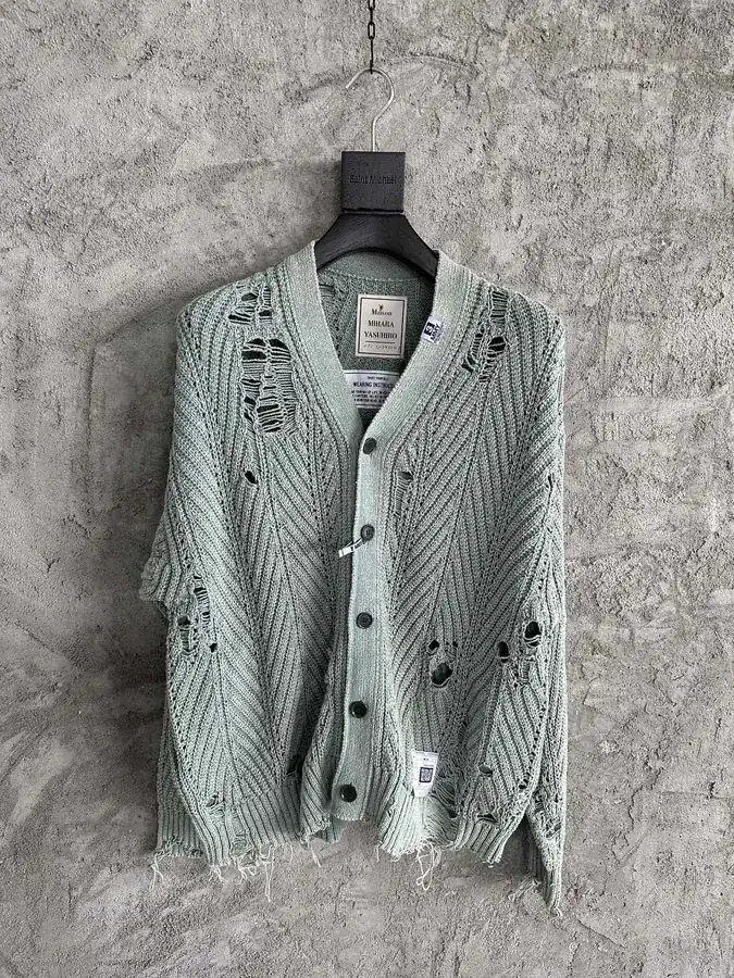 Maison MIHARA YASUHIRO 2024SS Handmade Ripped Vintage Cardigan