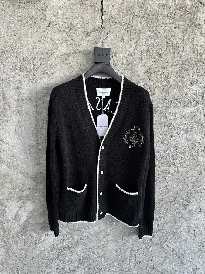 CASABLANCA 2024SS Knit Cardigan with Letter Embroidery