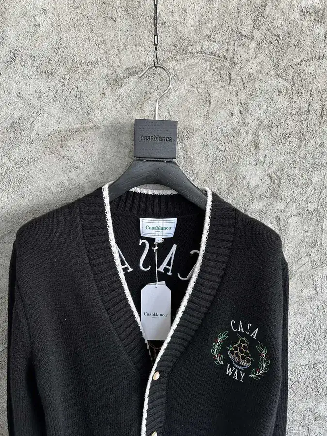 CASABLANCA 2024SS Knit Cardigan with Letter Embroidery