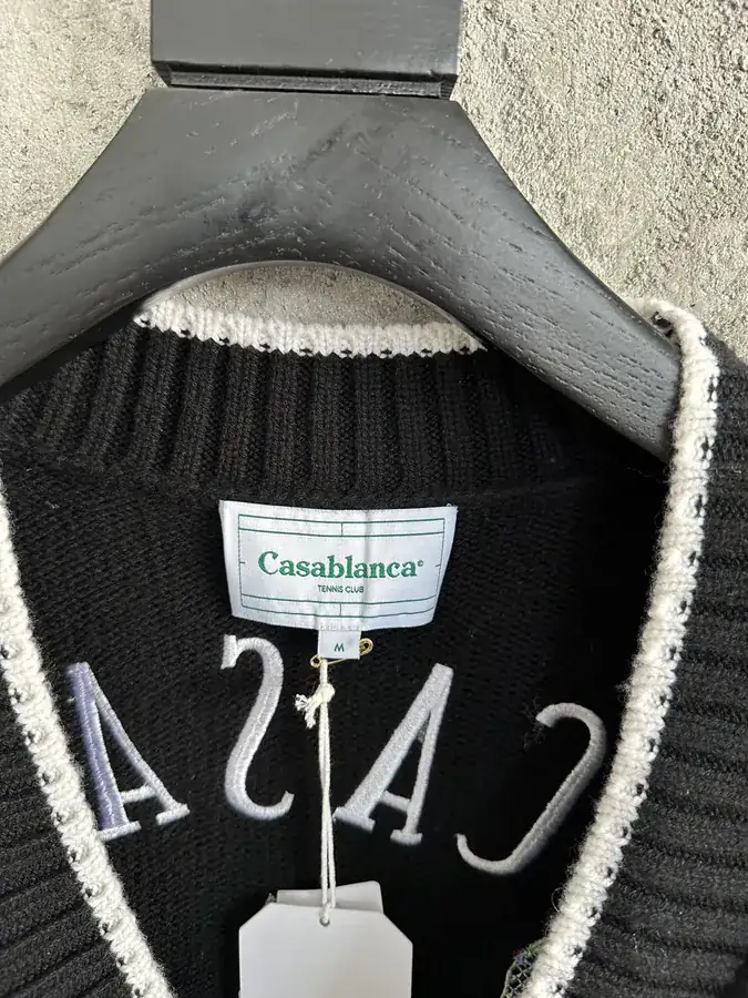 CASABLANCA 2024SS Knit Cardigan with Letter Embroidery
