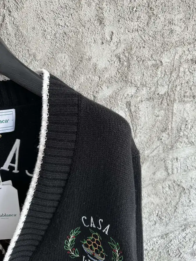 CASABLANCA 2024SS Knit Cardigan with Letter Embroidery
