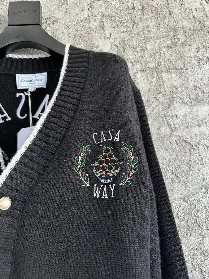 CASABLANCA 2024SS Knit Cardigan with Letter Embroidery