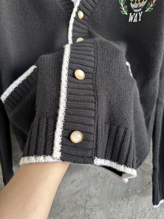 CASABLANCA 2024SS Knit Cardigan with Letter Embroidery