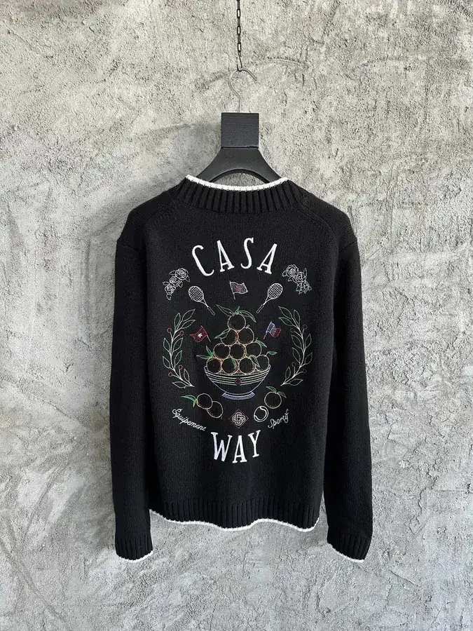 CASABLANCA 2024SS Knit Cardigan with Letter Embroidery