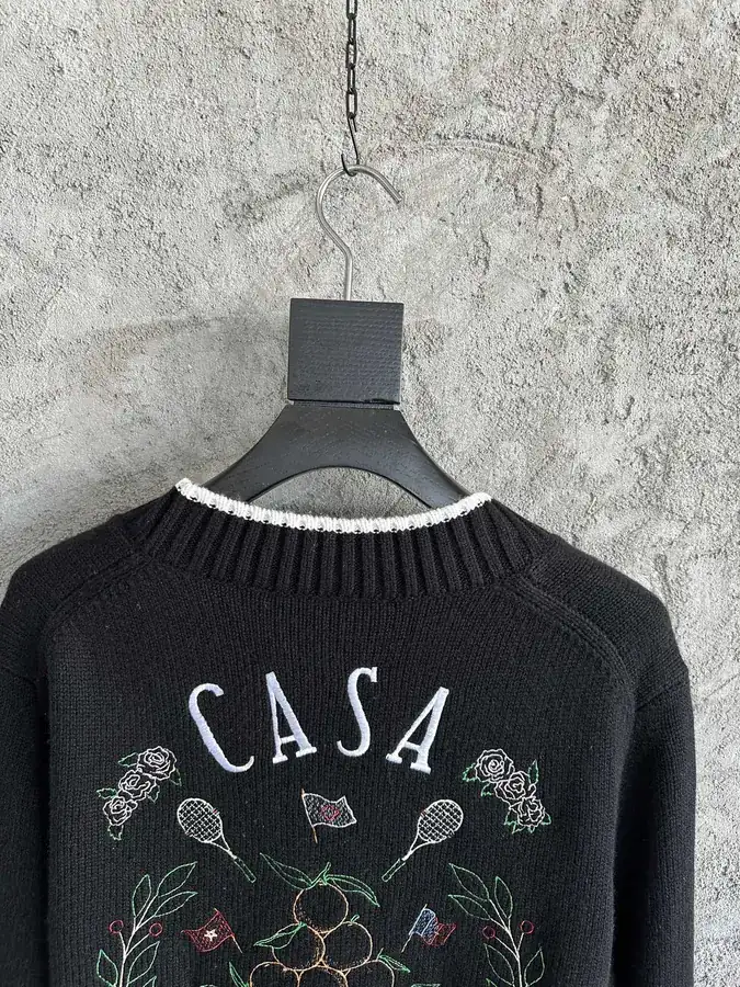 CASABLANCA 2024SS Knit Cardigan with Letter Embroidery