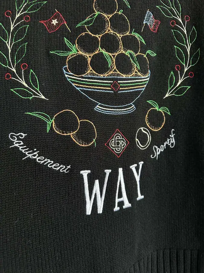 CASABLANCA 2024SS Knit Cardigan with Letter Embroidery