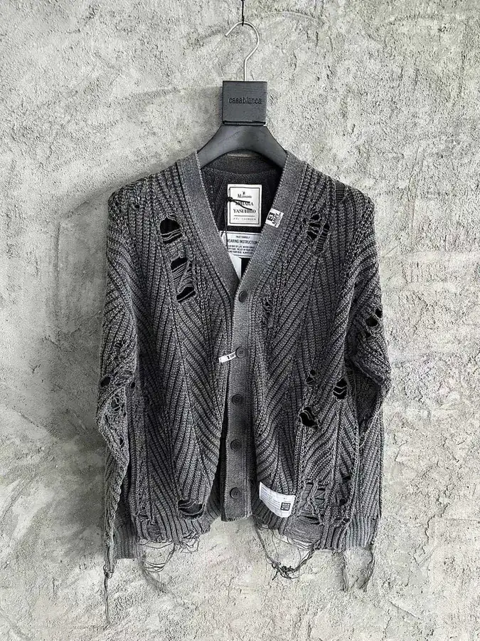 Maison MIHARA YASUHIRO 2024SS Handmade Ripped Vintage Cardigan