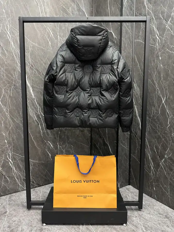 Louis Tech Leather Monogram Hoodie with Goose Down Fill